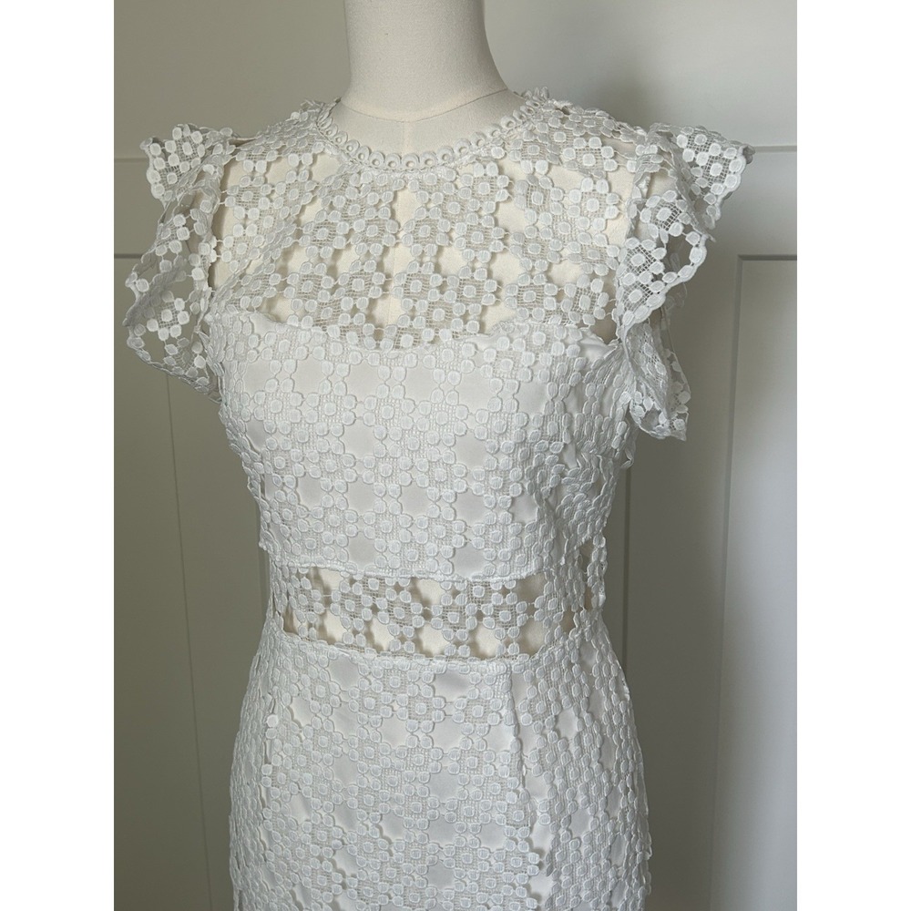 NWT Petal & Pup Lauren White Lace Midi Dress Women's 8- Bridal Shower Graduation - Picture 4 of 15